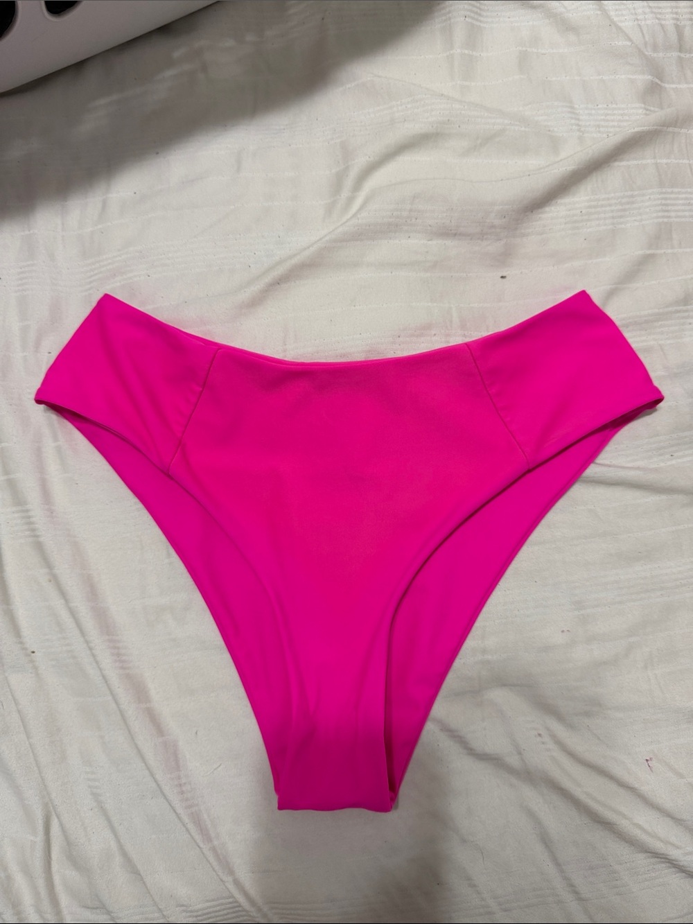 High-Waist Bikini Bottoms - Hot Pink